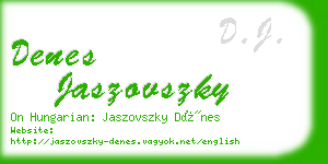 denes jaszovszky business card